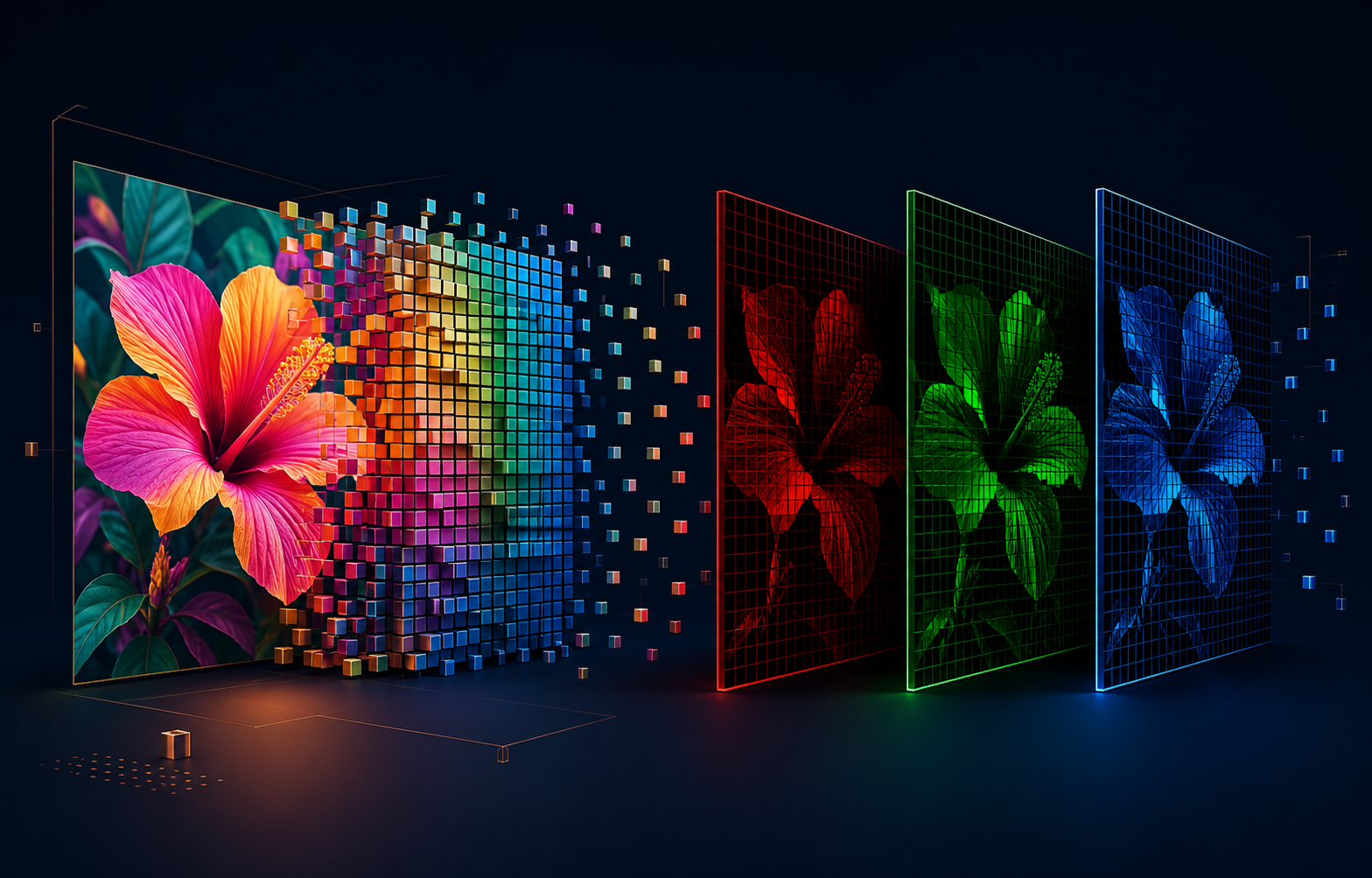 Separa una imagen en rojo, verde y azul para entender cómo una pantalla construye el color.